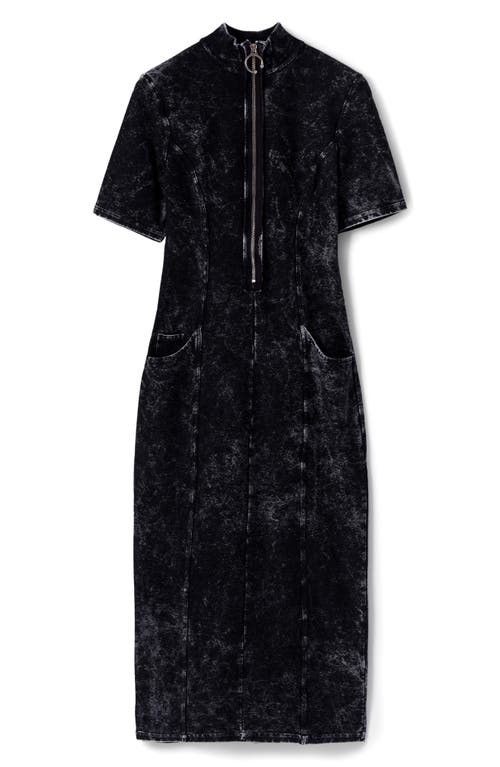 Shop Desigual Short Sleeve Midi Dress In Black