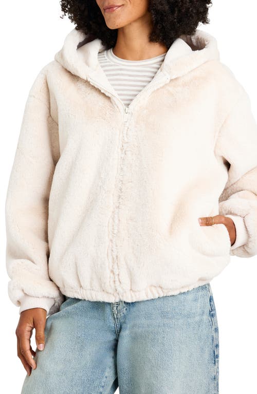 Shop Splendid Mikki Faux Fur Hoodie In Snow