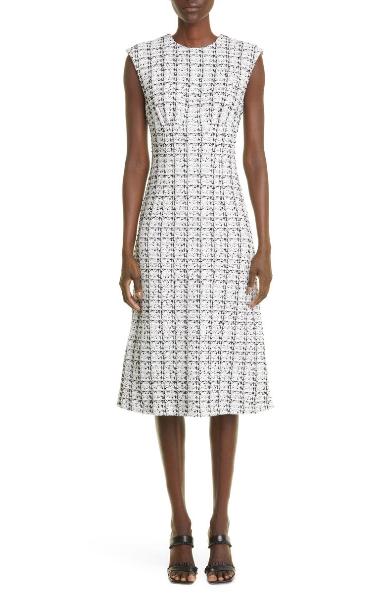St. John Collection Plaid Textured Knit Tweed Dress | Nordstrom