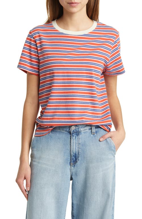 The Little Stripe Crewneck Cotton T-Shirt in Campervan Stripe