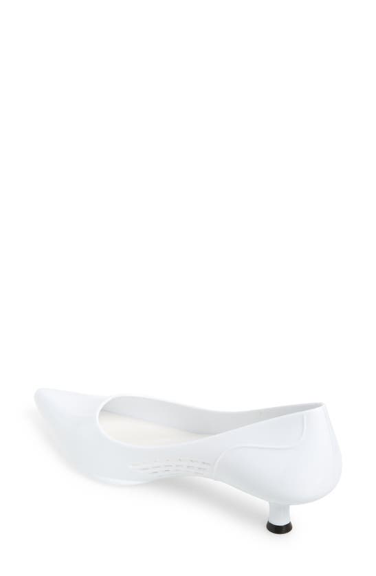 Shop Jeffrey Campbell Millenni Pointed Toe Kitten Heel Pump In White Shiny