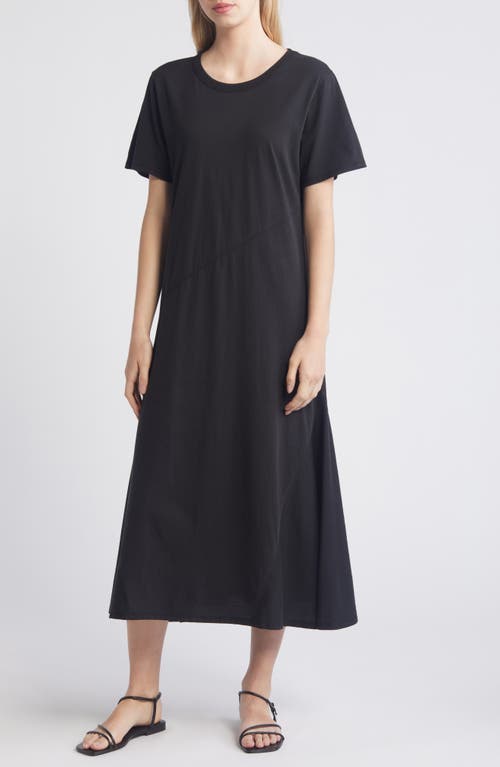Eileen Organic Cotton Maxi T-Shirt Dress in Black
