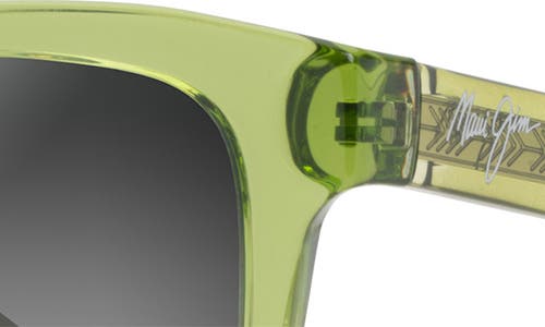 Shop Maui Jim Maluhia 52mm Gradient Polarizedplus2® Square Sunglasses In Shiny Trans Grass Green