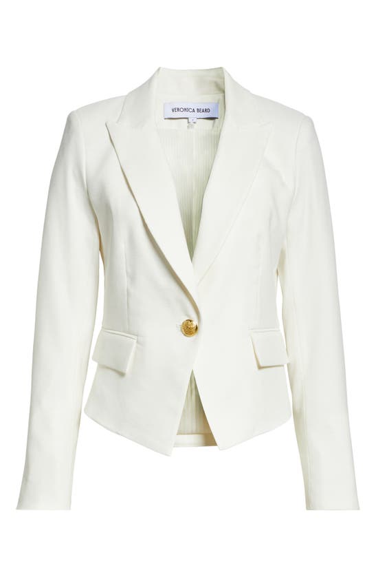 Shop Veronica Beard Hosanna Linen Blend Dickey Jacket In White