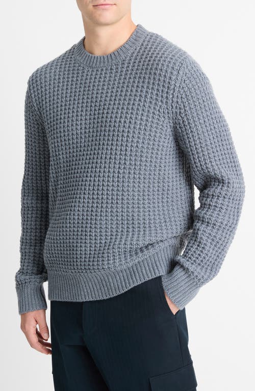 Shop Vince Macro Waffle Stitch Sweater In Evening Mist