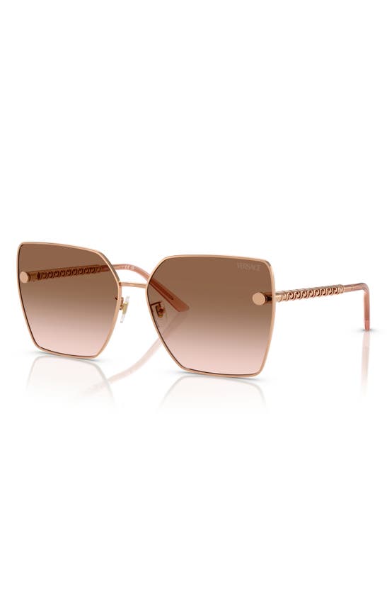 Versace 63mm Oversize Gradient Square Sunglasses In Rose Gold