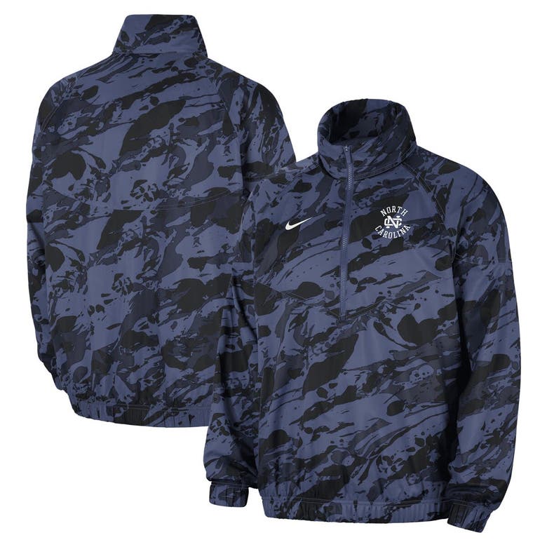 Shop Nike Navy North Carolina Tar Heels Anorak Half-zip Jacket