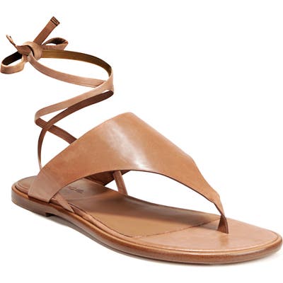 Vince Eastwood V-Strap Wraparound Sandal, Brown