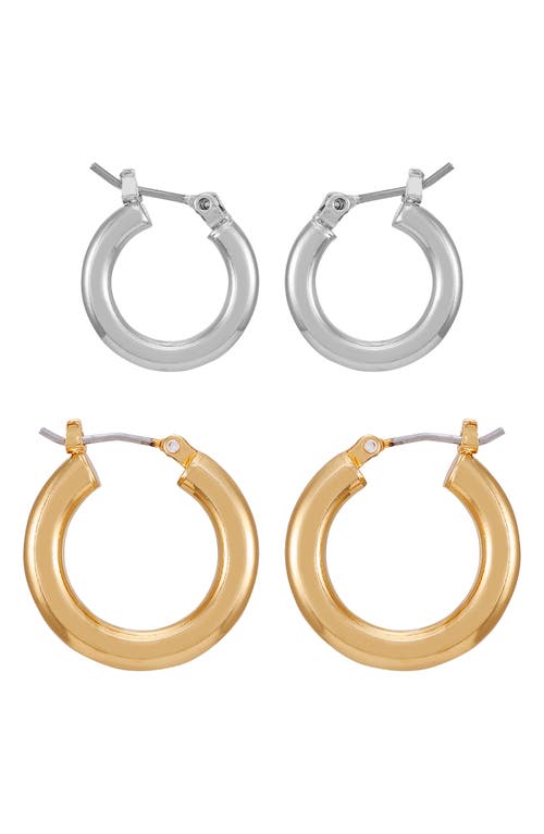 Vince Camuto Set Of Two Hoop Earrings In Two Tone