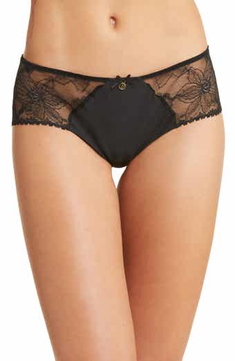 Chantelle Lingerie - Fleurs Tanga in Faux Leather Black at Nordstrom