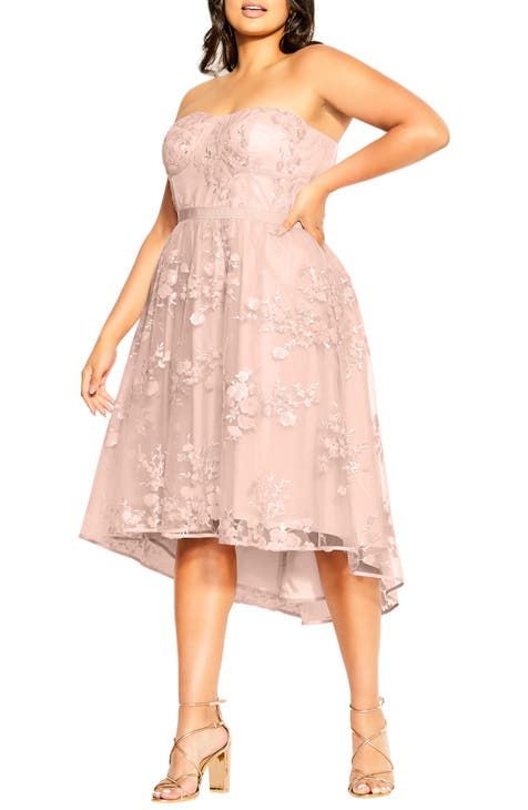 Ambrosia Fit & Flare Sequin Floral Dress (Plus Size)