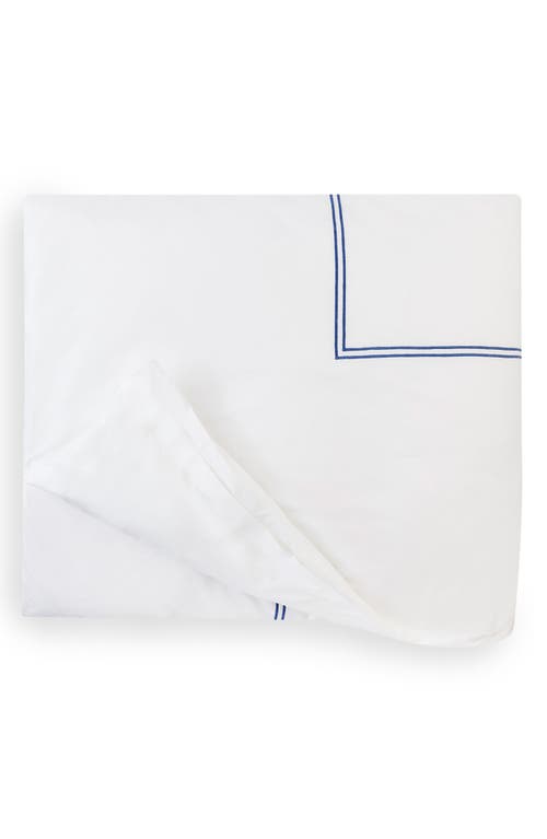 Shop Sferra Grande Hotel Duvet Cover In White/cornflower