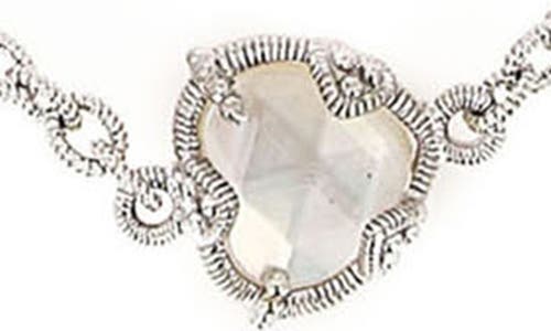 Shop Judith Ripka Hematite & White Agate Station Necklace In Silver/hematite/white Agate