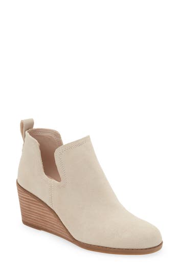 Toms Kallie Womens Suede Cut Out Wedge Boots In Natural Natural