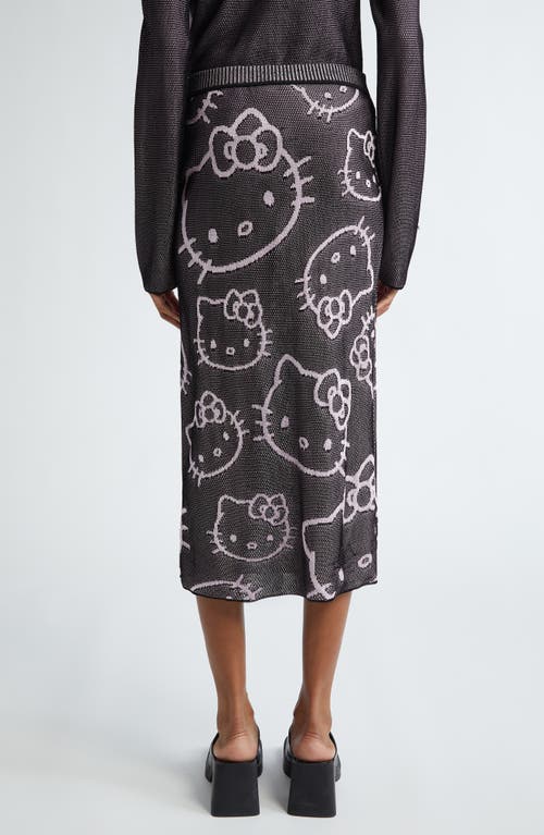 Shop Chet Lo X Sanrio Hello Kitty® Intarsia Midi Sweater Skirt In Black/pink