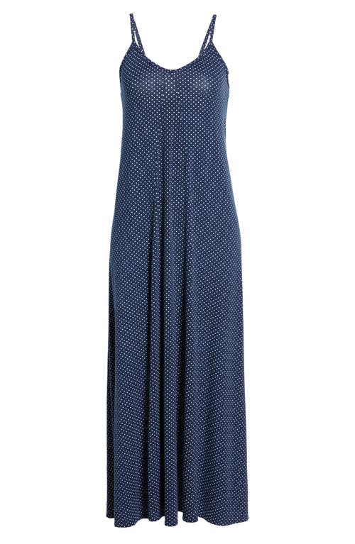 Shop Loveappella Maxi Slipdress In Navy/ivory