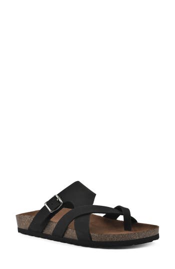 Shop White Mountain Footwear Graph Sandal In Black/leather