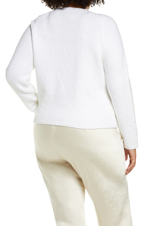 Vince Pebbled Organic Cotton Blend Crewneck Sweater In Optic White
