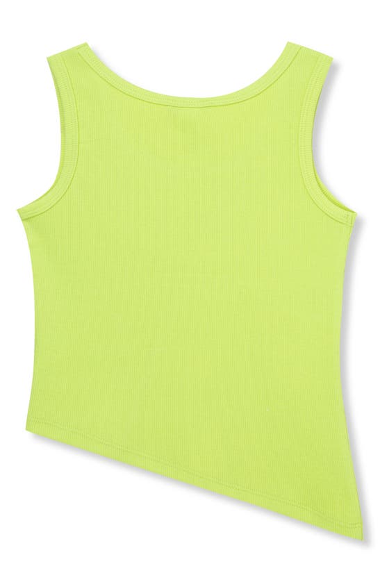 Shop Truce Kids' Rib Stud Accent Cotton Tank In Lime