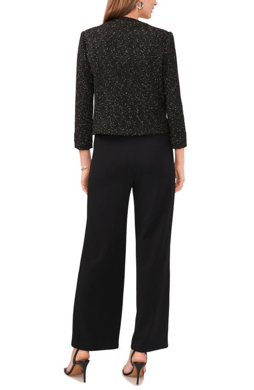 Shop Vince Camuto Tweed Knit Crop Jacket In Rich Black