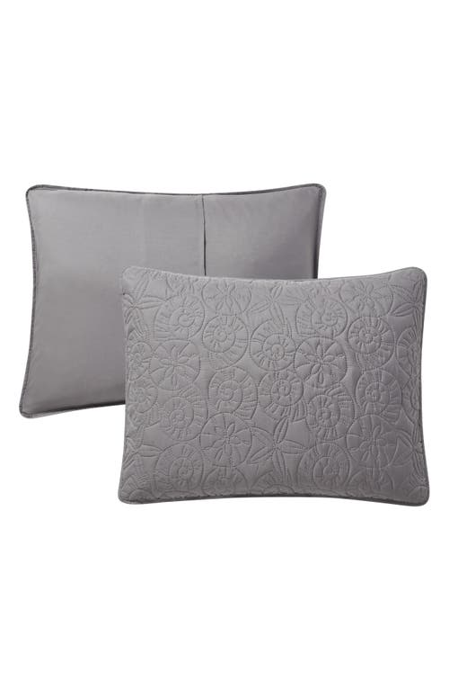 Vcny Home Seashell Solid 3-piece Quilt Set In Grey