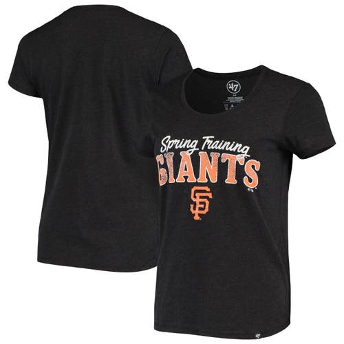 Women's '47 Black San Francisco Giants Spring Training Faded Script Scoop Neck T-Shirt