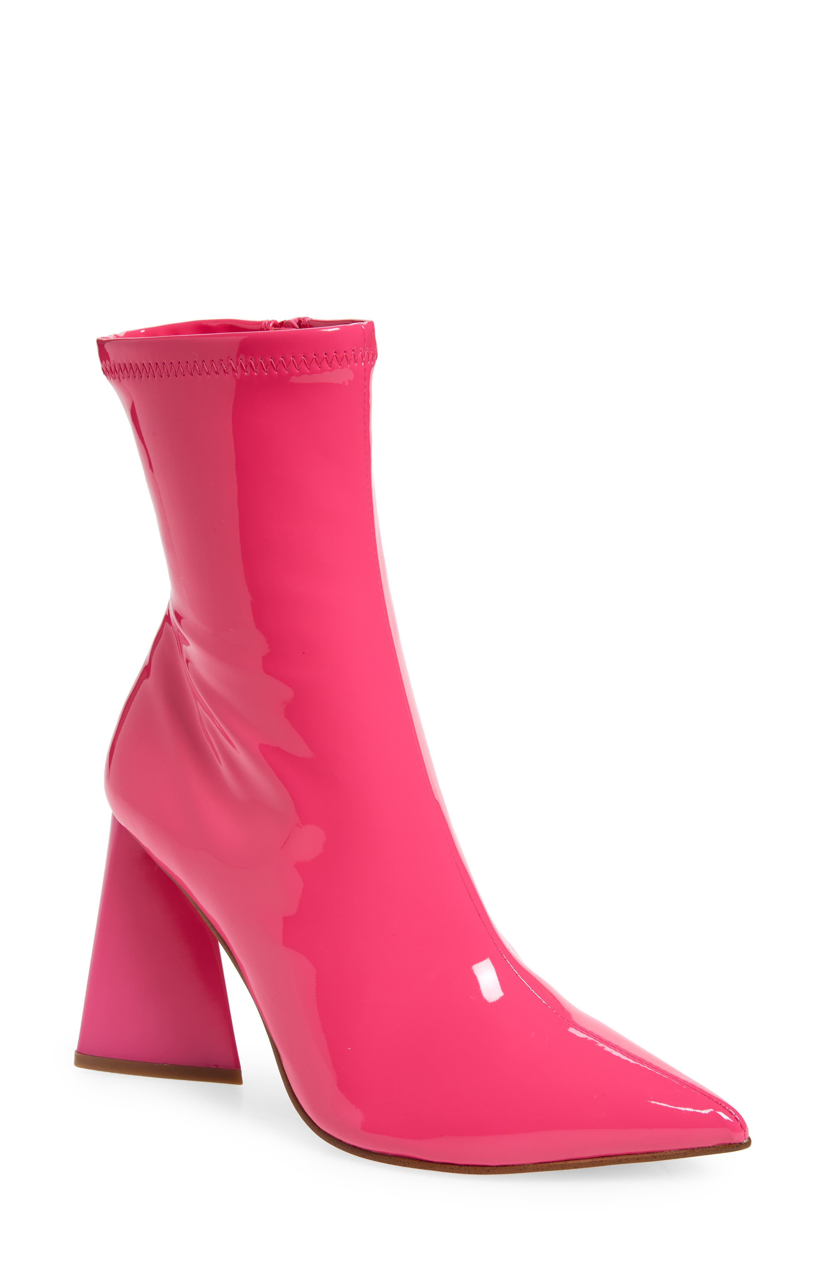 hot pink ankle booties