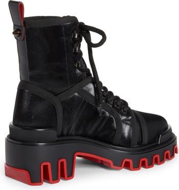 Christian Louboutin Panaroot Dune Donna Red Lug Sole Boots, Black, Women's, 36eu, Boots Lug-Sole & Platform Boots