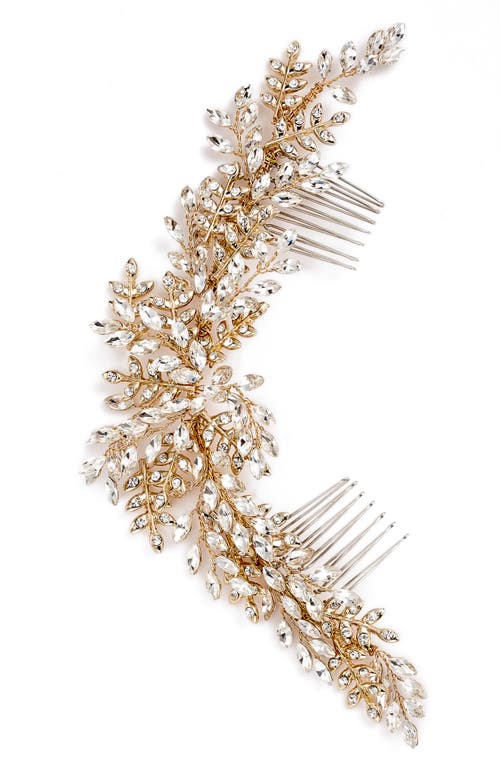Serena Crystal Hair Comb in Gold
