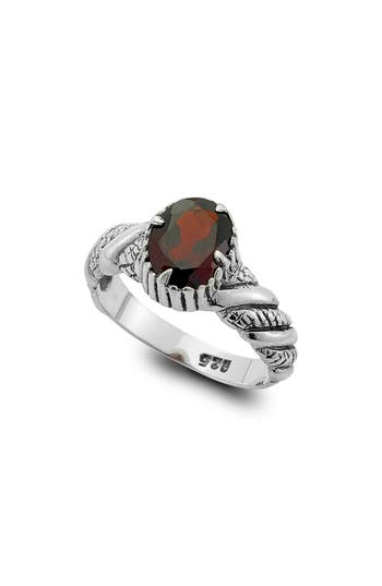 Samuel B. Silver 1.50 Ct. Tw. Garnet Ring In Silver/red