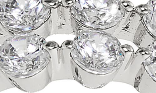 Nadri Cassi Cubic Zirconia Double Row Small Hoop Earrings In Rhodium