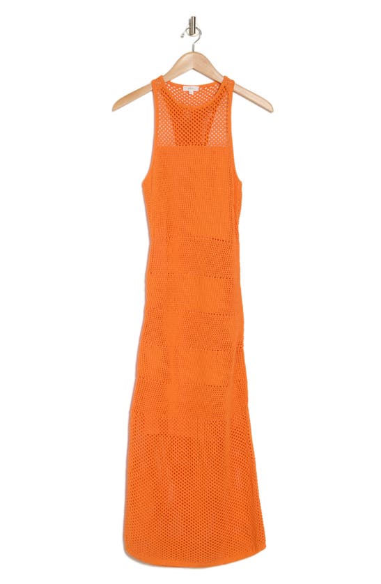 Shop A.l.c . Roland Open Stitch Midi Dress In Clementine