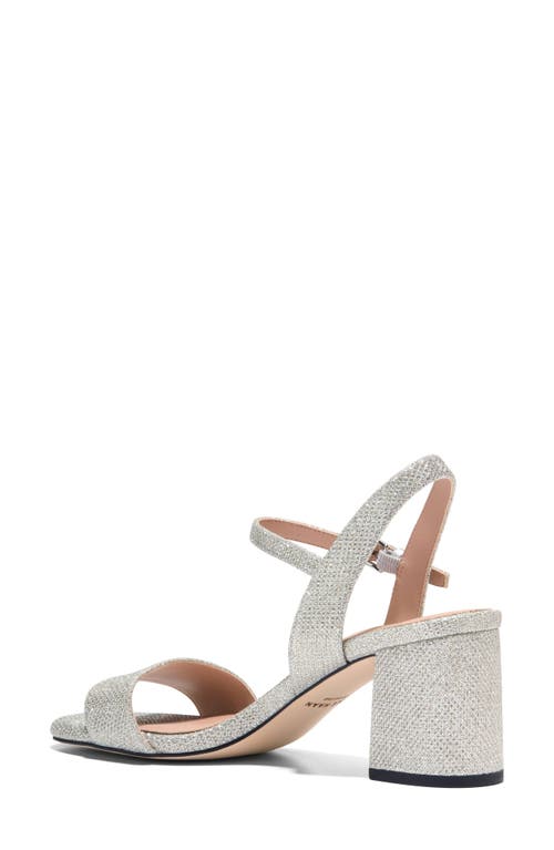 Shop Cole Haan Josie Scalloped Block Heel Sandal In Silvr Glitter