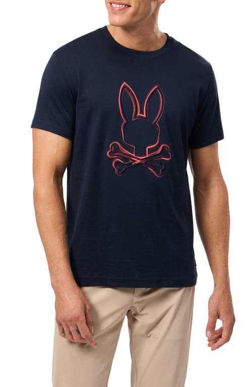 Psycho Bunny Vincent Pima Cotton Graphic T-shirt In 413 Navy