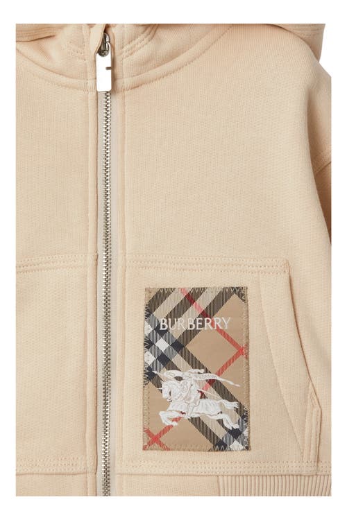 Burberry Check Label Hoodie In Calico