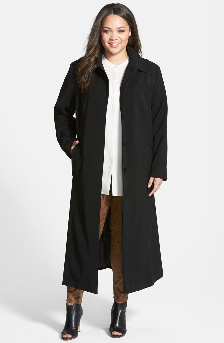 Gallery Pickstitch Detail Long Nepage Raincoat with Detachable Hood ...