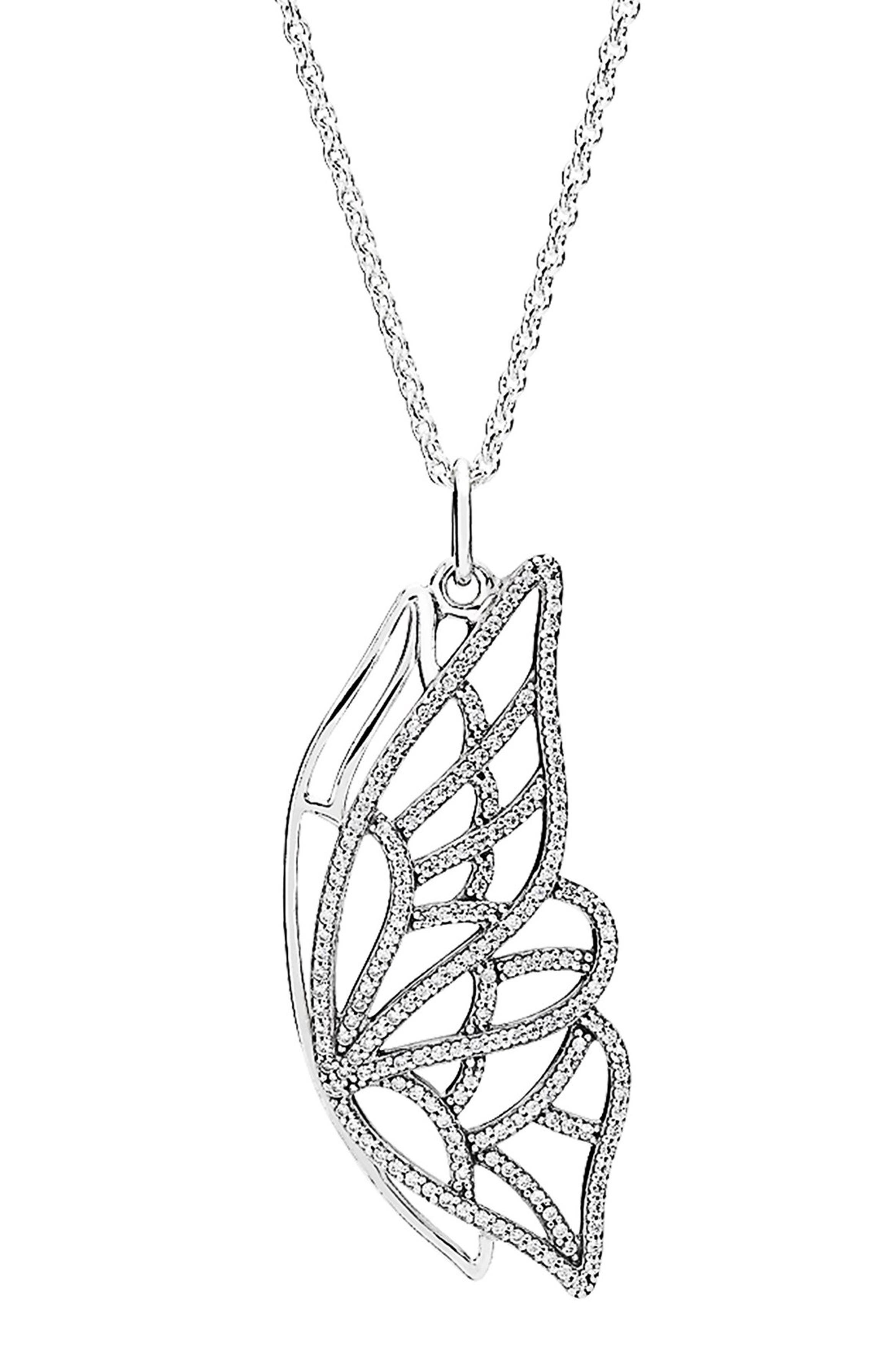 Butterfly necklace silver pandora Clearance