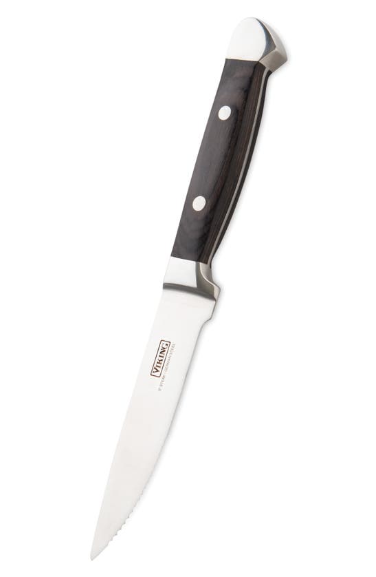 Viking Steakhouse 6-piece Pakka Wood Steak Knife Set In Black