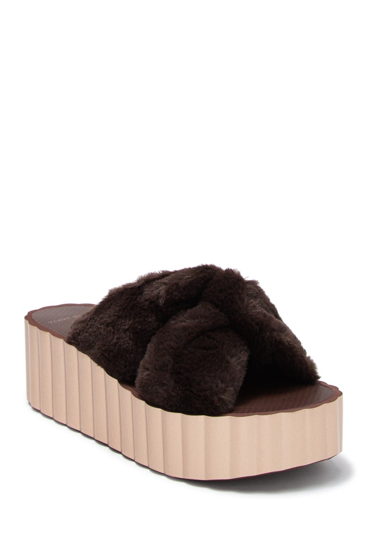 tory burch fur slides