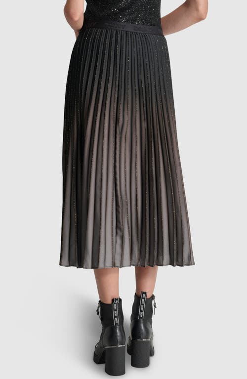 Shop Dkny Ombré Pleated Foiled Skirt In Ash Grey