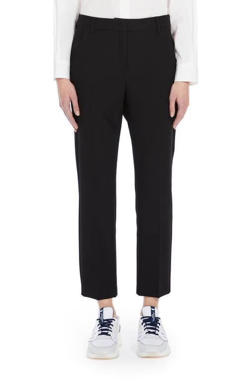 Weekend Max Mara Rana Stretch Canvas Straight Leg Pants Black at Nordstrom,