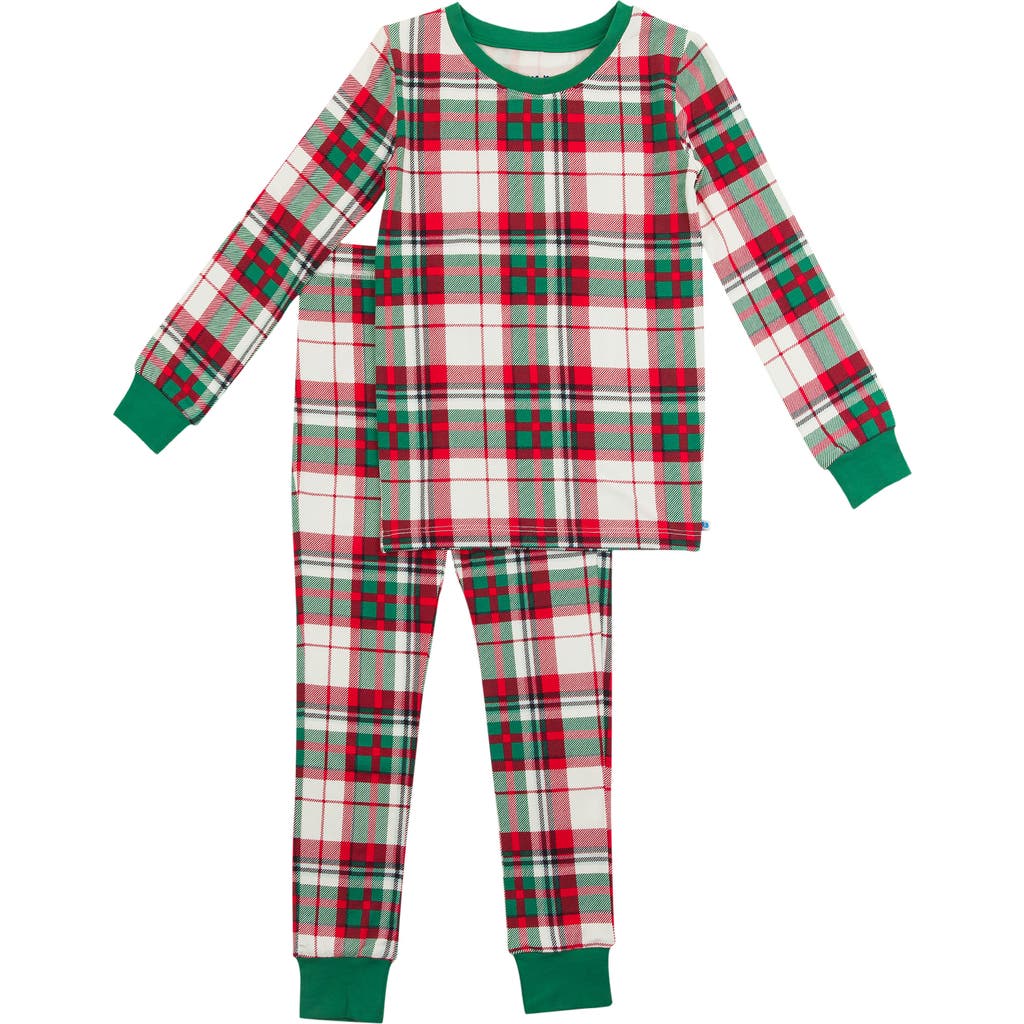Ruggedbutts Modal Blend Boys Long Sleeve Pajama Set In Dashing Dreams Plaid