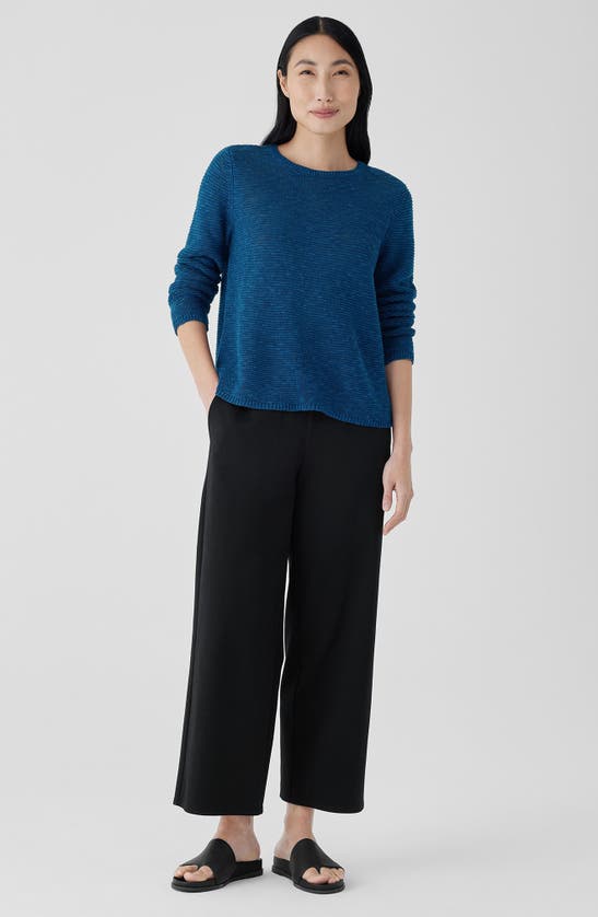 Eileen Fisher Women's Linen & Cotton Crewneck Sweater In Atlantis