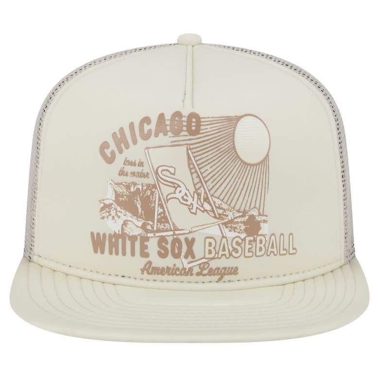 Shop New Era Khaki Chicago White Sox Almost Friday A-frame 9fifty Trucker Snapback Hat