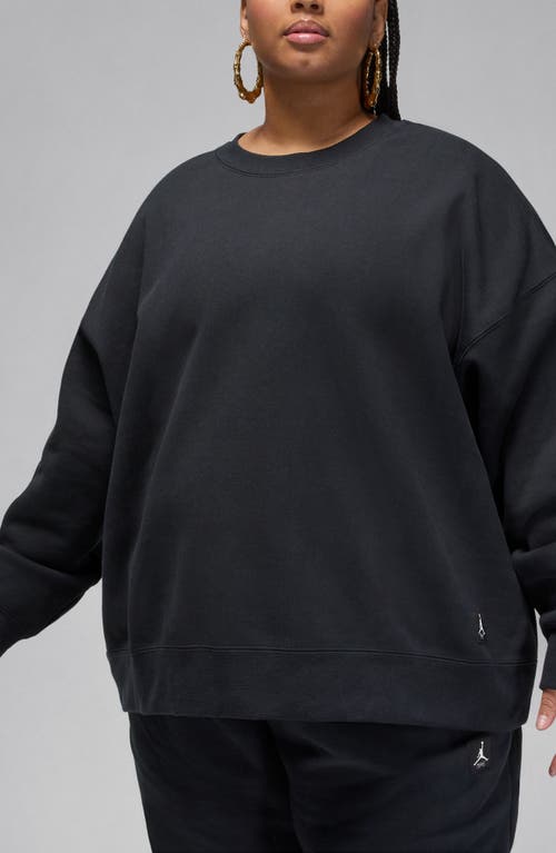 Flight Fleece Oversize Crewneck Sweatshirt in Black