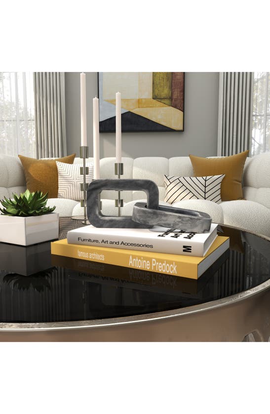 Vivian Lune Home Marble Chain Sculpture In Grey