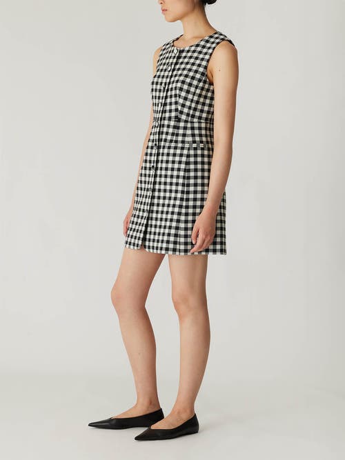 REBECCA TAYLOR REBECCA TAYLOR PHILLIPA CHECK BUTTON FRONT MINI DRESS