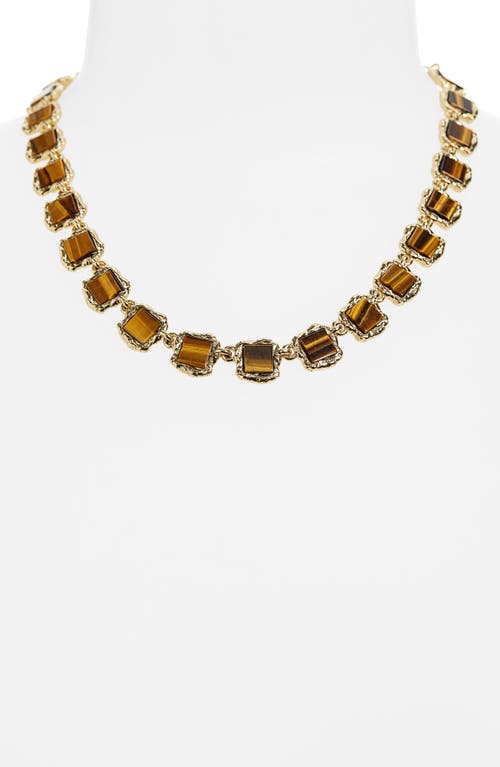 Oscar De La Renta Tiger's Eye Choker Necklace In Tiger Eye