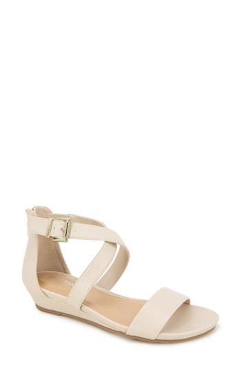 Shop Reaction Kenneth Cole Great Cross Wedge Sandal In Ecru