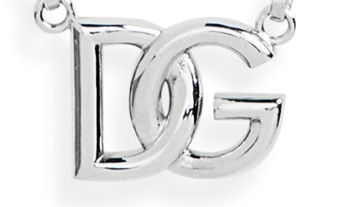 Shop Dolce & Gabbana Dolce&gabbana Dg Logo Pendant Necklace In Argento/palladio